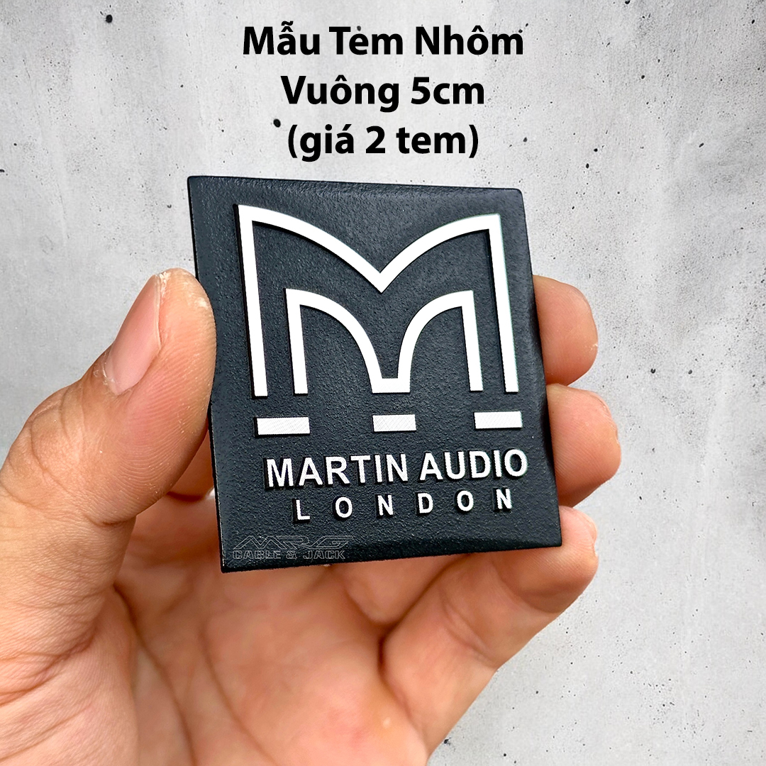 Tem Loa Martin 5cm x 5cm, giá 1 cặp, tem loa nhôm