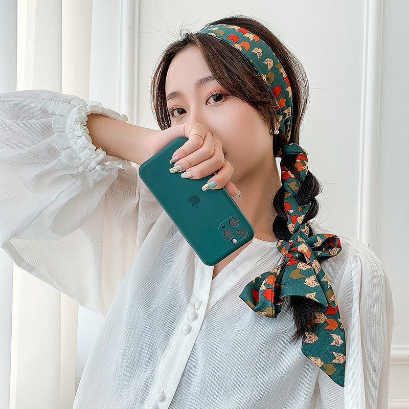 Khăn lụa buộc tóc phụ kiện thời trang đa năng kiểu Pháp dây buộc tóc Streamer K02