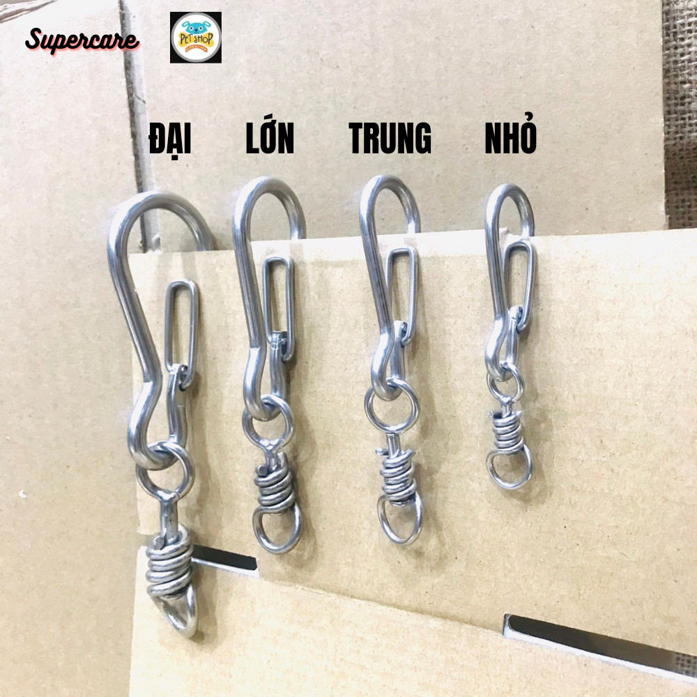 [Hoàn tiền 10%] Móc INOX ZIN -Móc Khoá Inox Đa Dụng (Có Chốt Xoắn)