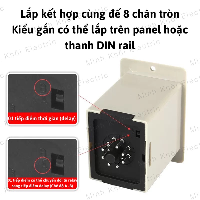 Công tắc thời gian anly ASY-3SM kèm đế,đồng hồ hẹn giờ anly asy-3sm, timer điện tử, đồng hồ thời gian, bộ đếm thời gian