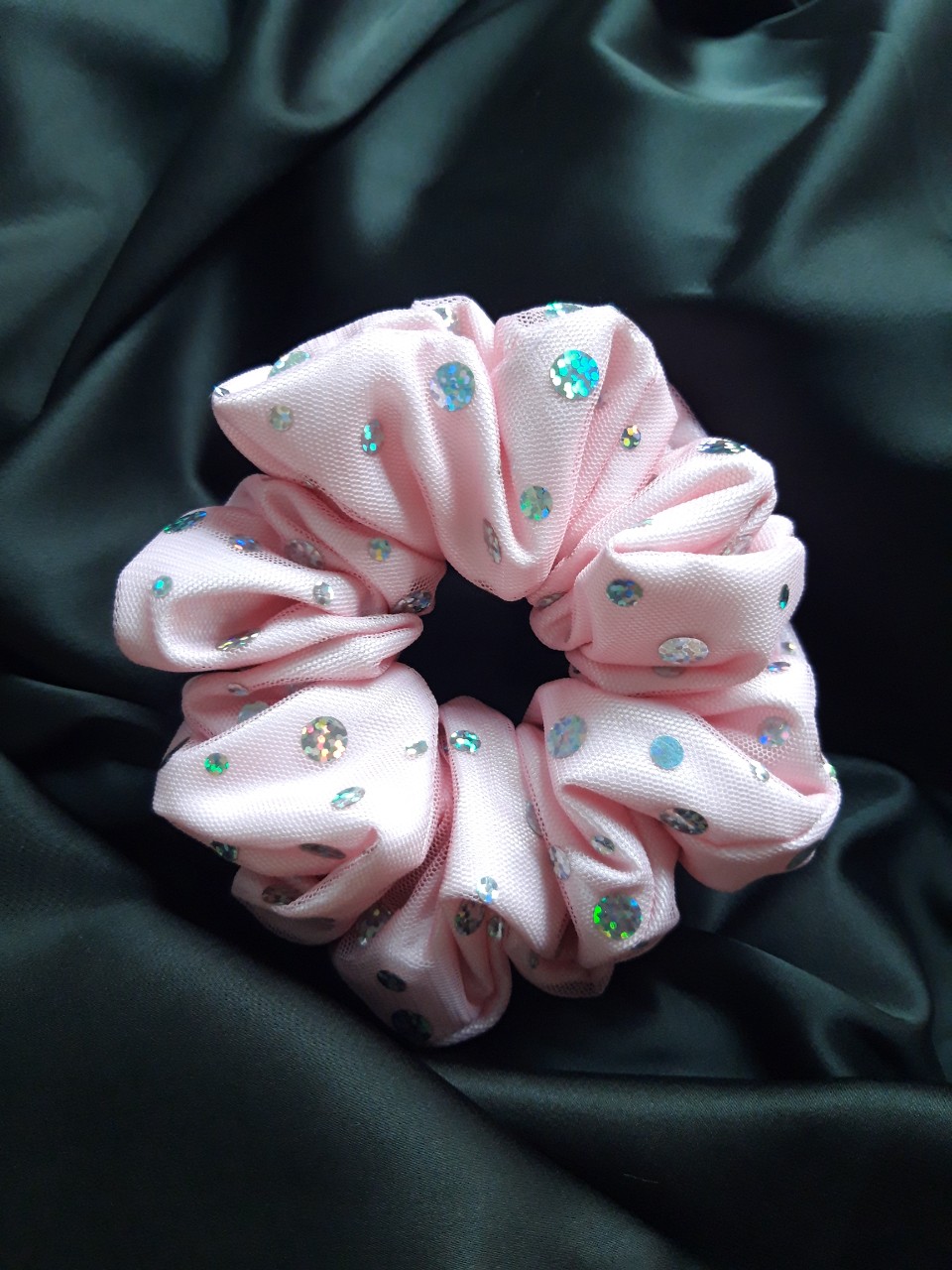 Cột Scrunchies Hồng Đáng yêu( Hình thật).