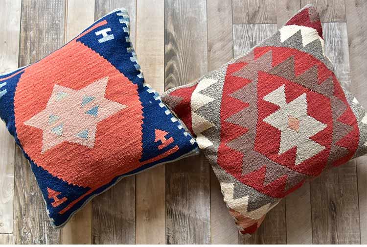 Kiểu Mỹ Làng Quê Kilim Cứng Lông Cừu 60cm Lớn Gối Tựa Đệm Bộ Bắc Orsia Phong Cách Gối Ôm Hiện Đại Dân Tộc