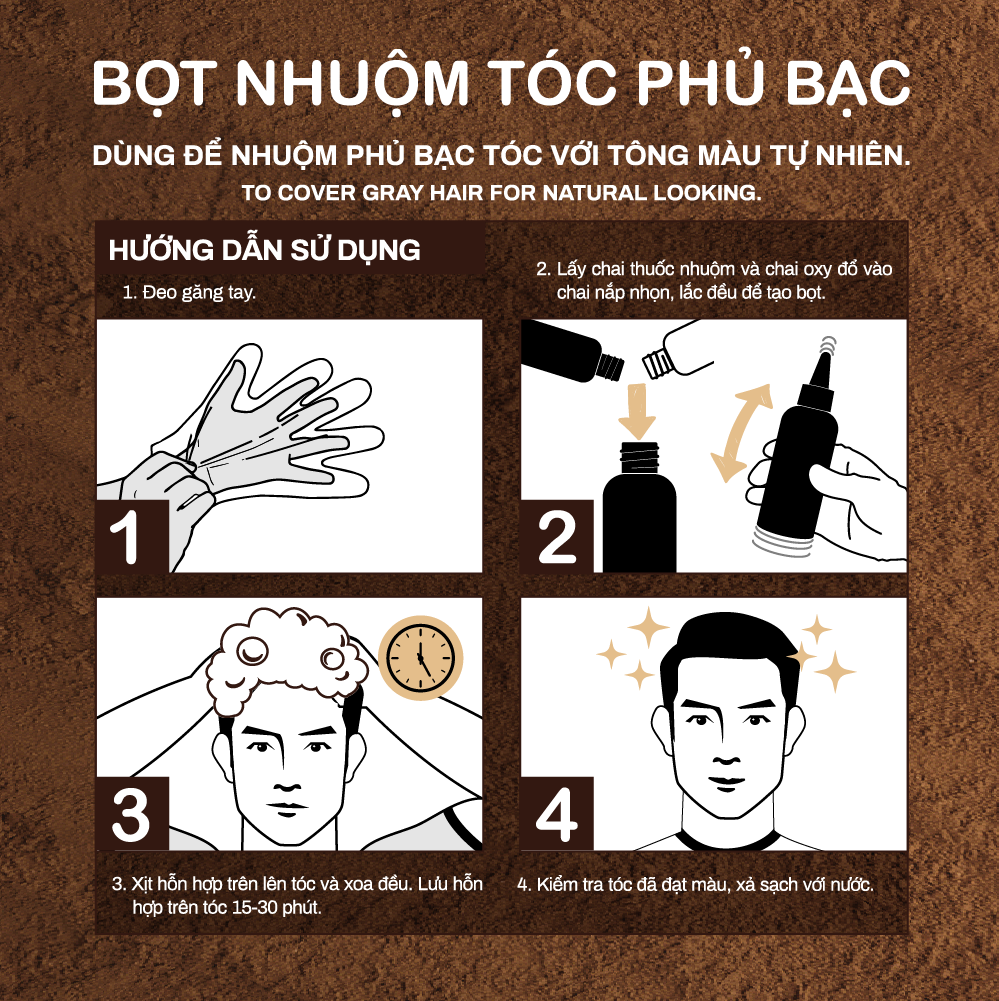 Bọt Nhuộm Tóc Phủ Bạc Easy Foam Lavox