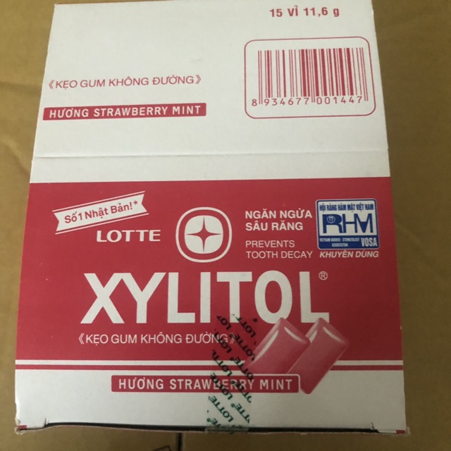[HCM]ComBo 15 Vĩ Kẹo XyLiTol Dâu Bạc Hà