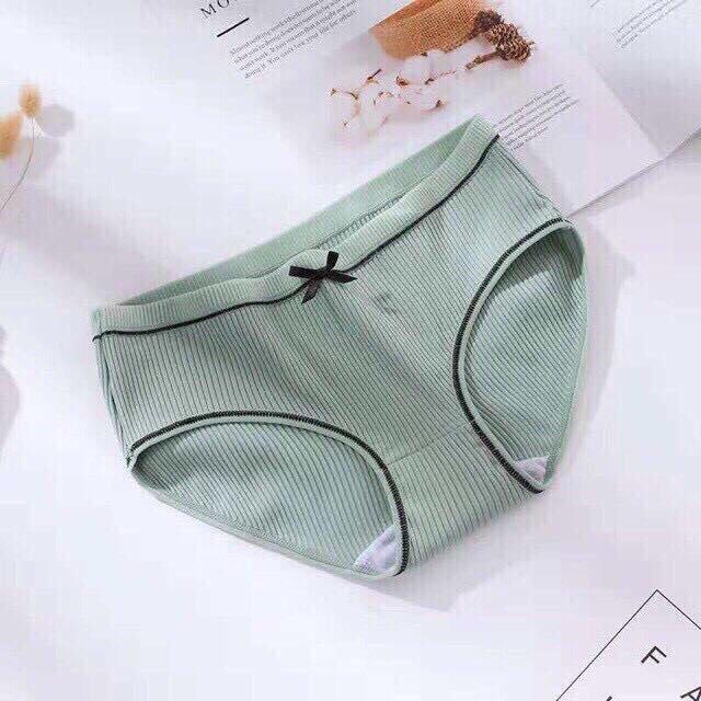 Set 5 panties cotton swab lacing Plaid delivery bow (freesize to 58kg)