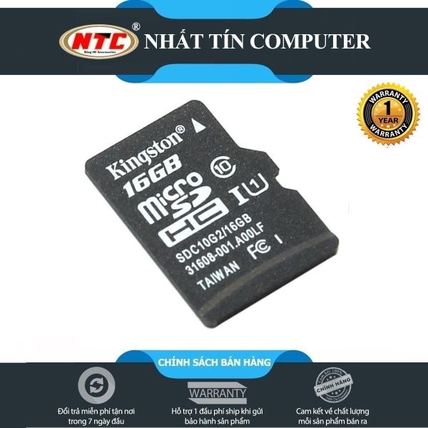 Thẻ nhớ microSDHC Kingston 16GB Class 10 U1 80Mb/s không box (Đen) + Tặng hộp thẻ