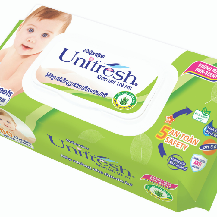 COMBO 6 KHĂN GIẤY UỚT UNIFRESH KHÔNG MÙI GÓI 80 TỜ