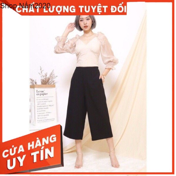 Quần lửng nữ ống rộng vitex tuyết mưa