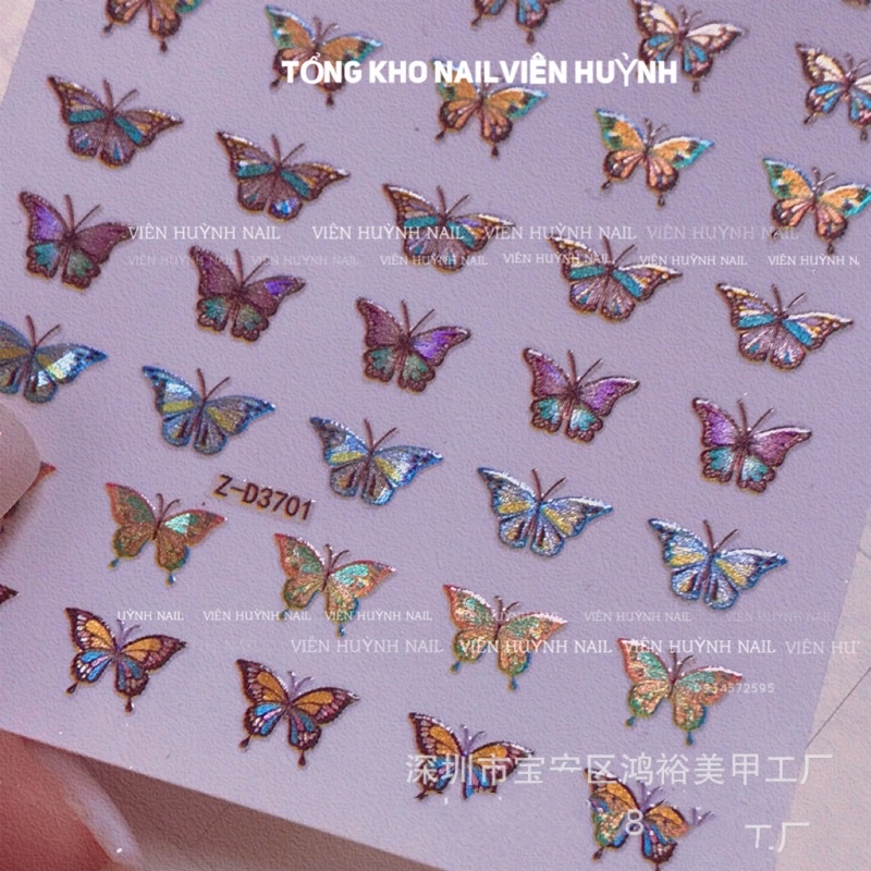 Sticker dán móng nail 5D hình bướm