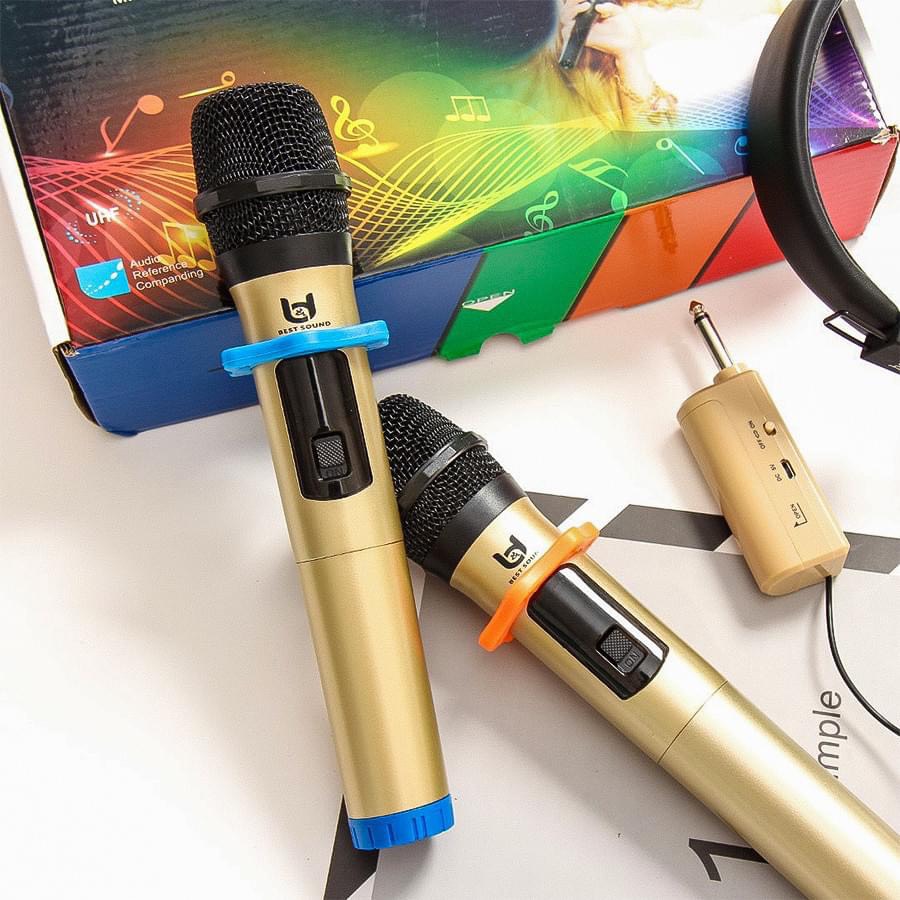 [HCM]MICRO KARAOKE KHÔNG DÂY BD-W003 2 MIC - HÁT CỰC HAY