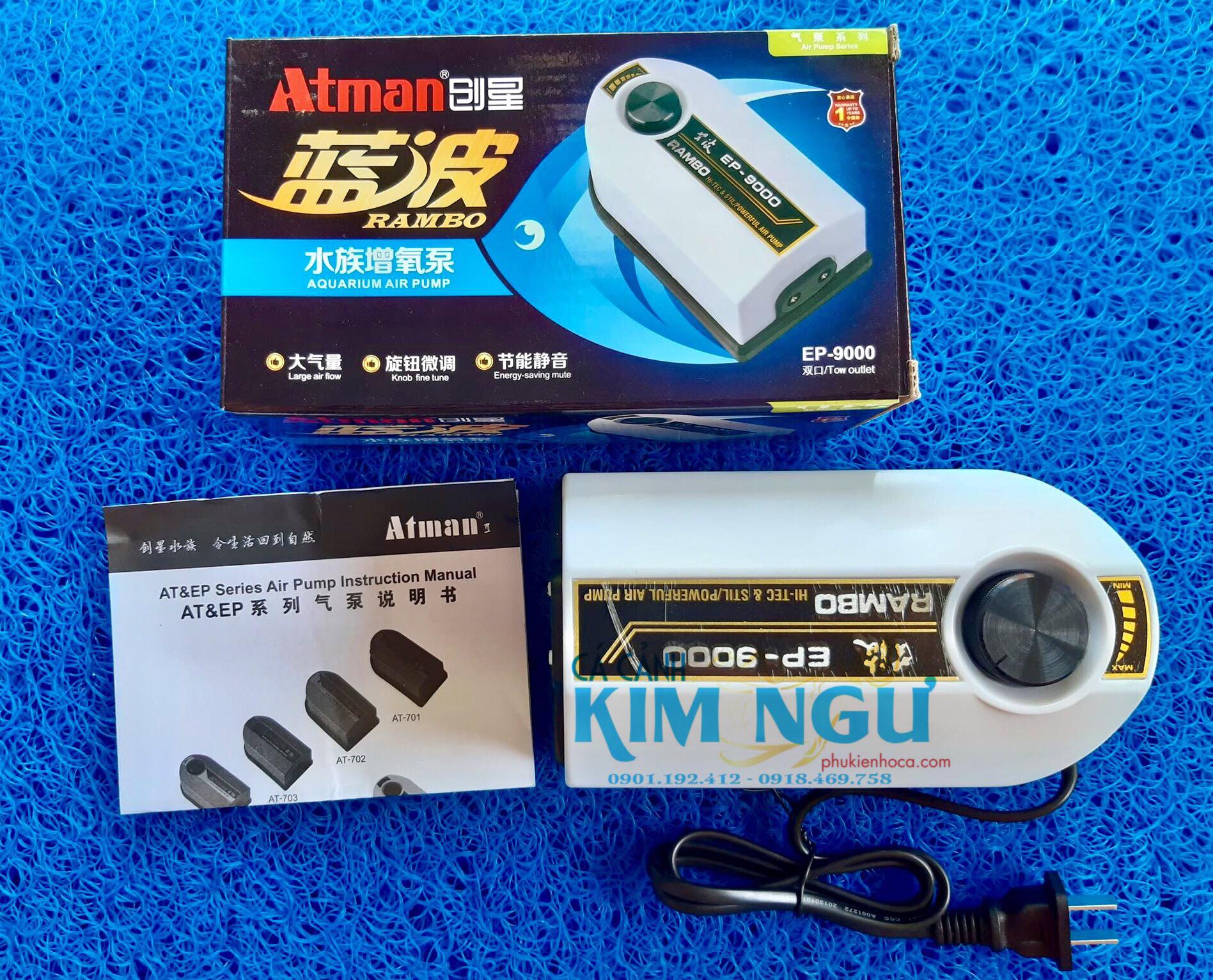 Máy Sủi Oxy Hồ Cá ATMAN RAMBO EF 9000