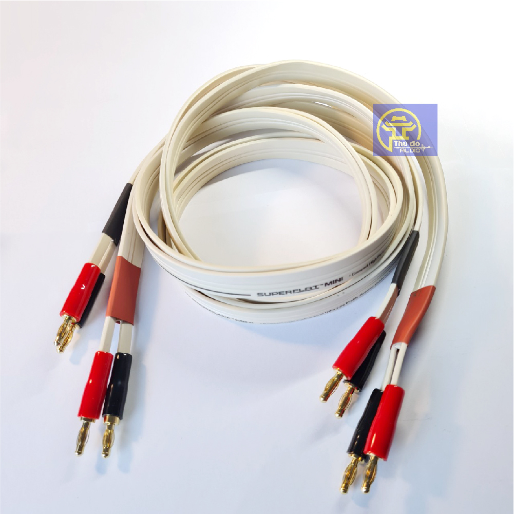 Cặp dây loa Monster SUPERFLAT MINI 2 lõi 840 sợi đồng nguyên chất Jack bắp chuối và càng cua