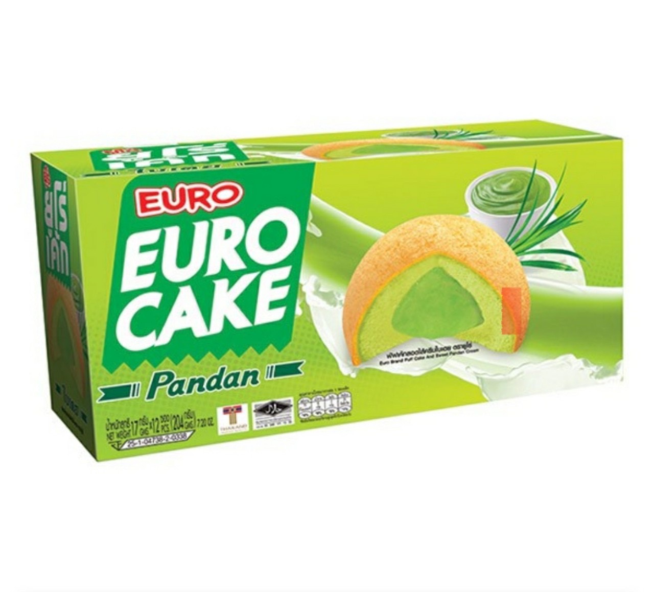 Bánh trứng Thái Lan Euro cake đủ vị (vị socola - dâu - dưa lưới - lá dứa - chuối - capuchino)