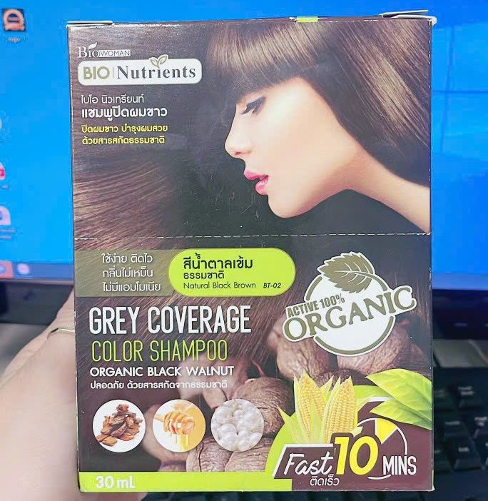 Dầu Gội phủ bạc Bio Nutrients Color Shampoo Thái Lan gói 30ml- Nhuộm tóc