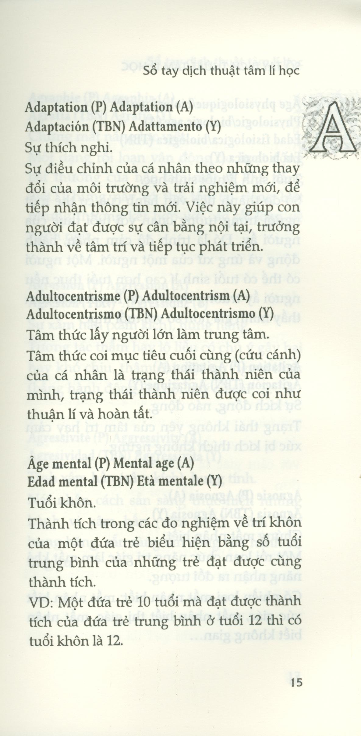 Sổ Tay Dịch Thuật Tâm Lí Học