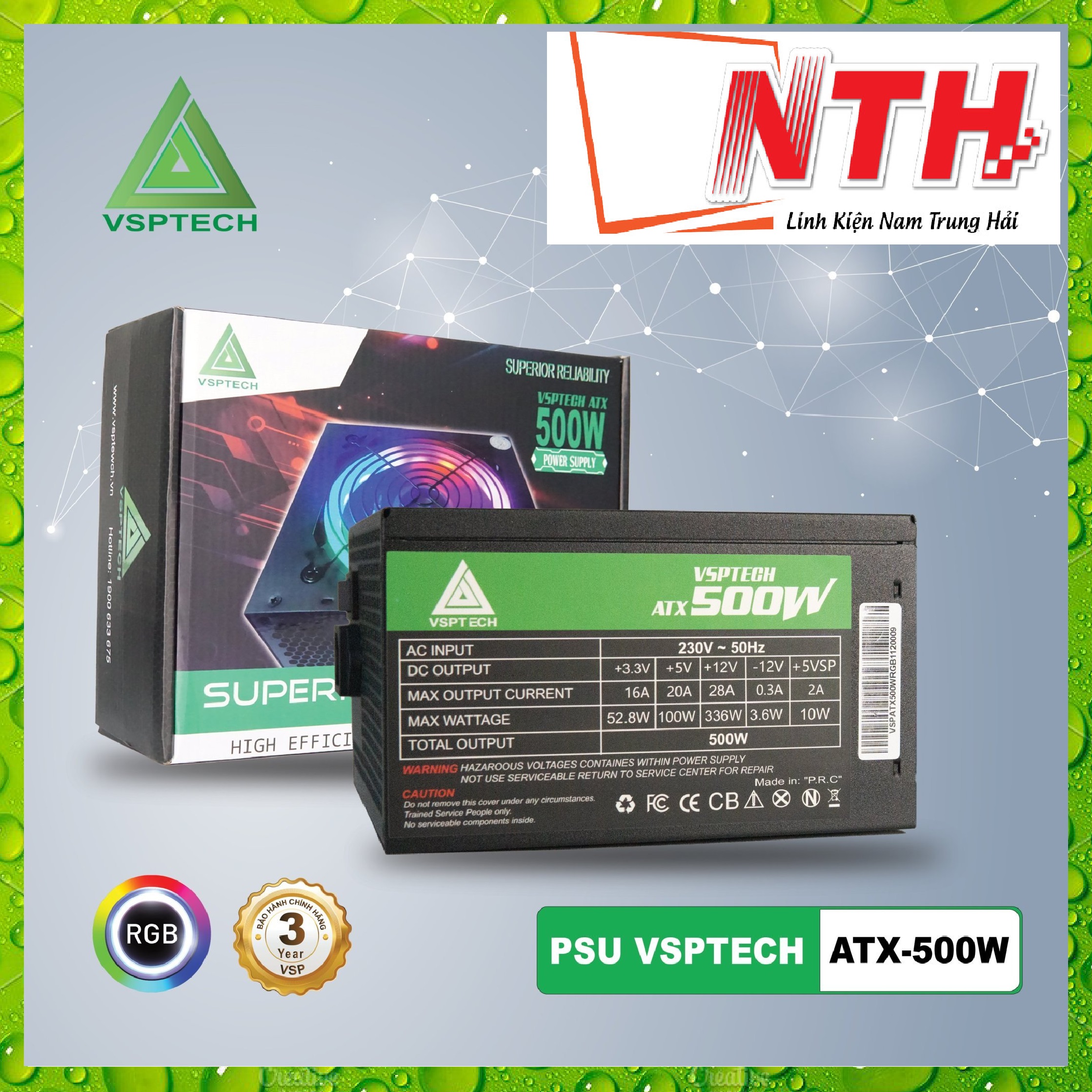 Nguồn vsp atx-500w led