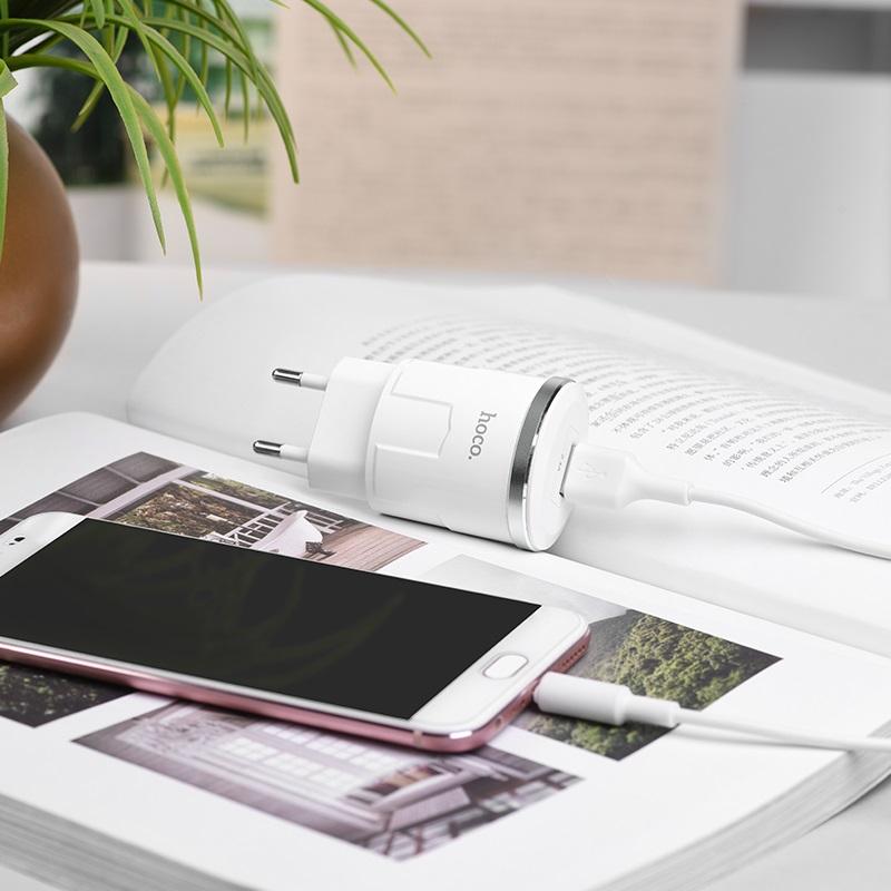 Bộ sạc Micro USB Hoco C37A sạc nhanh 2.4A cho Android