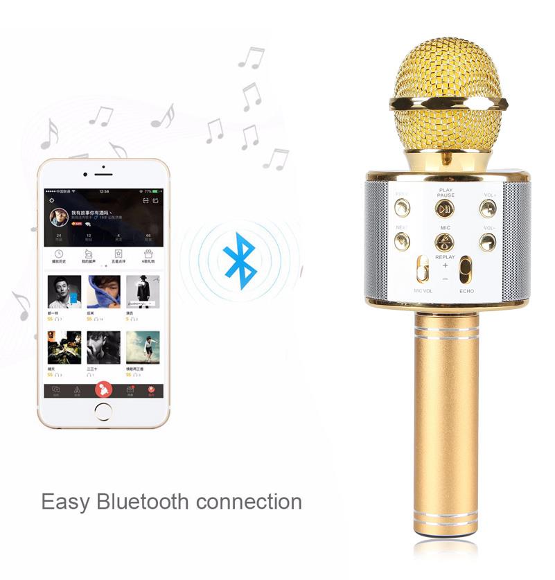 WS858 Mic Hát Karaoke Bluetooth Không Dây WS858 - Âm vang - Ấm - mic hát karaoke cầm tay mini - micro hát trên xe hơi - mic hát karaoke hay nhất hiện nay TrungDung