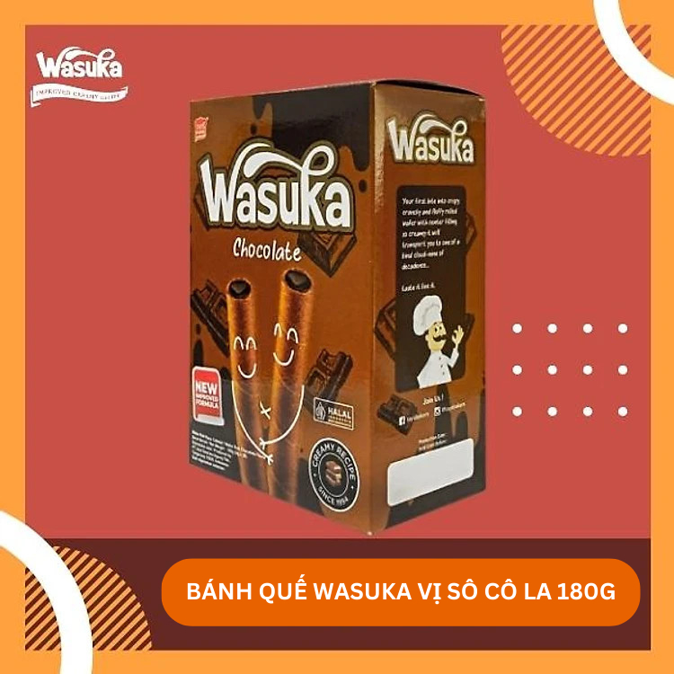 Bánh Quế Wasuka Premium Rolled Wafer Vị Sôcôla Chocolate