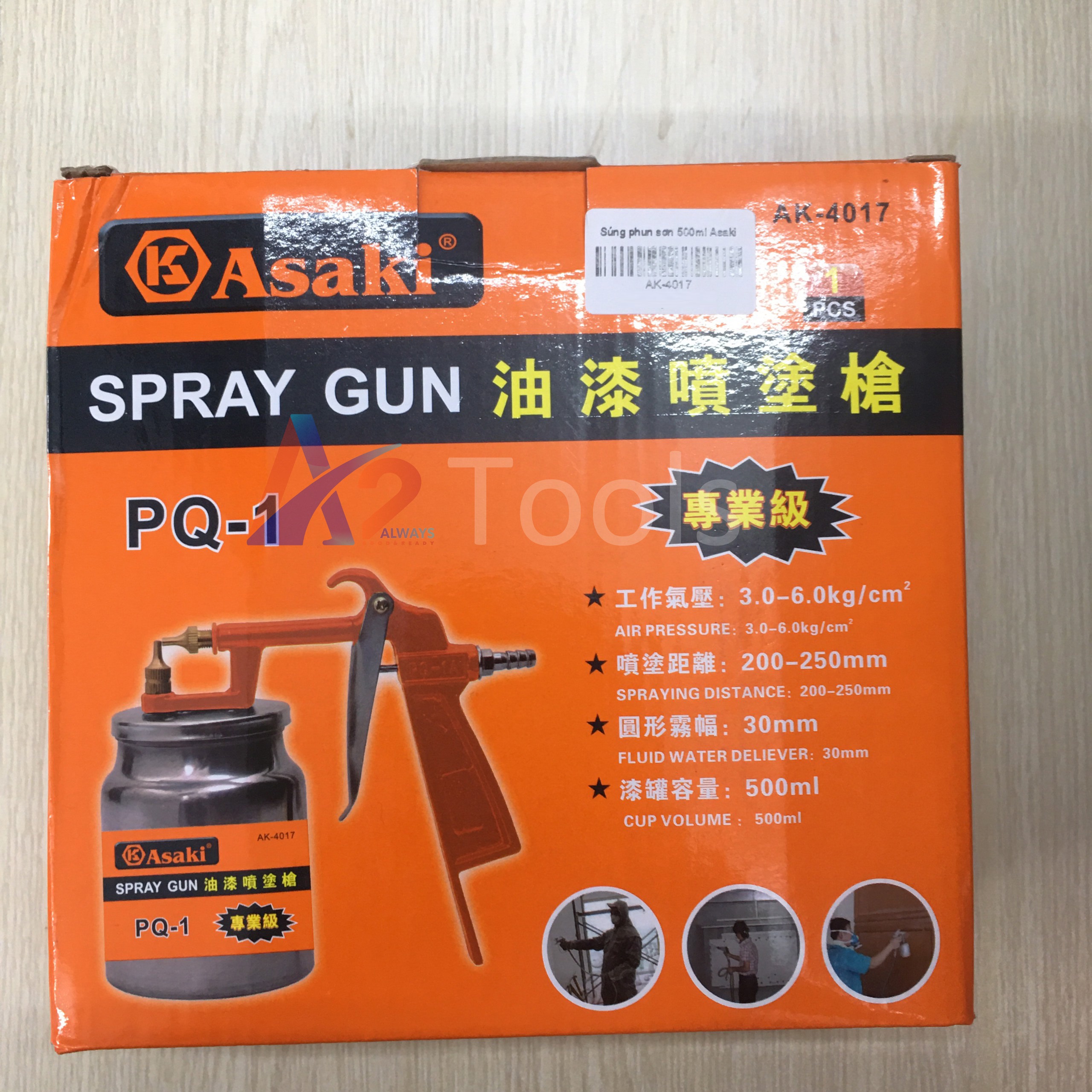 Dụng cụ phun sơn 500ml Asaki AK-4017