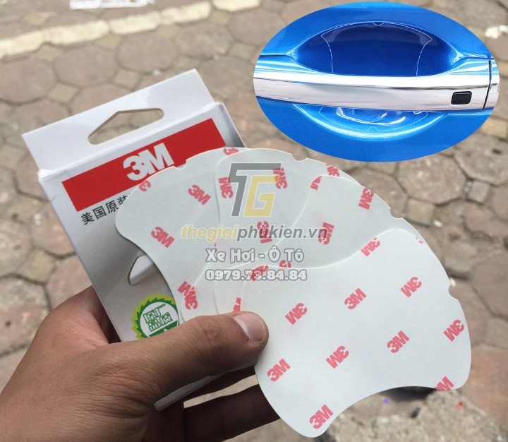 Bộ ốp tay nắm cửa xe Kia Cerato 2019 vân Carbon - Tặng miếng dán trong suốt chống xước hõm cửa