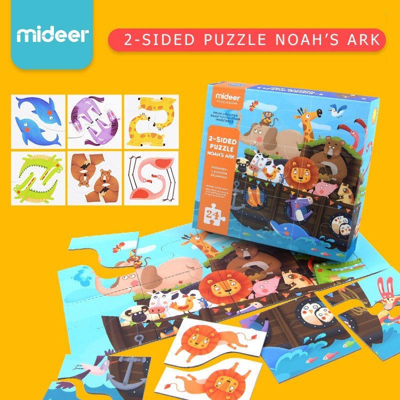 Bộ xếp hình 2 mặt Mideer Noah's 2 sided puzzle