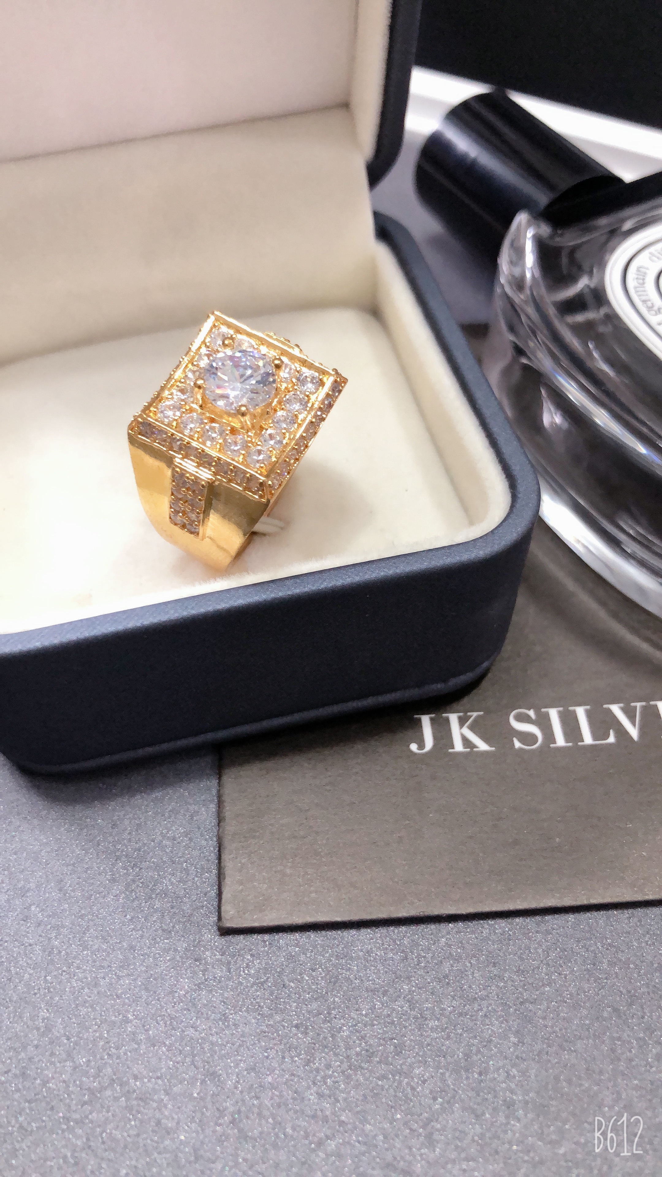 Nhẫn bạc nam đính đá cao cấp JK Silver