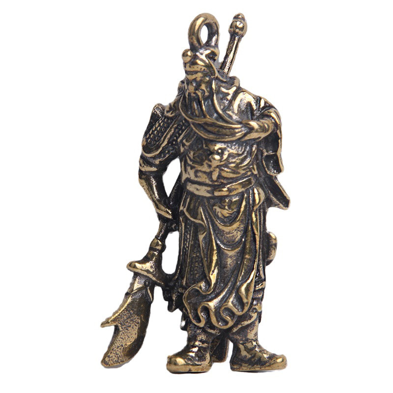Tượng Phong Thủy Hình Quan Công Cầm Đao (Kích Thước: 4.6cm x 2.5cm)