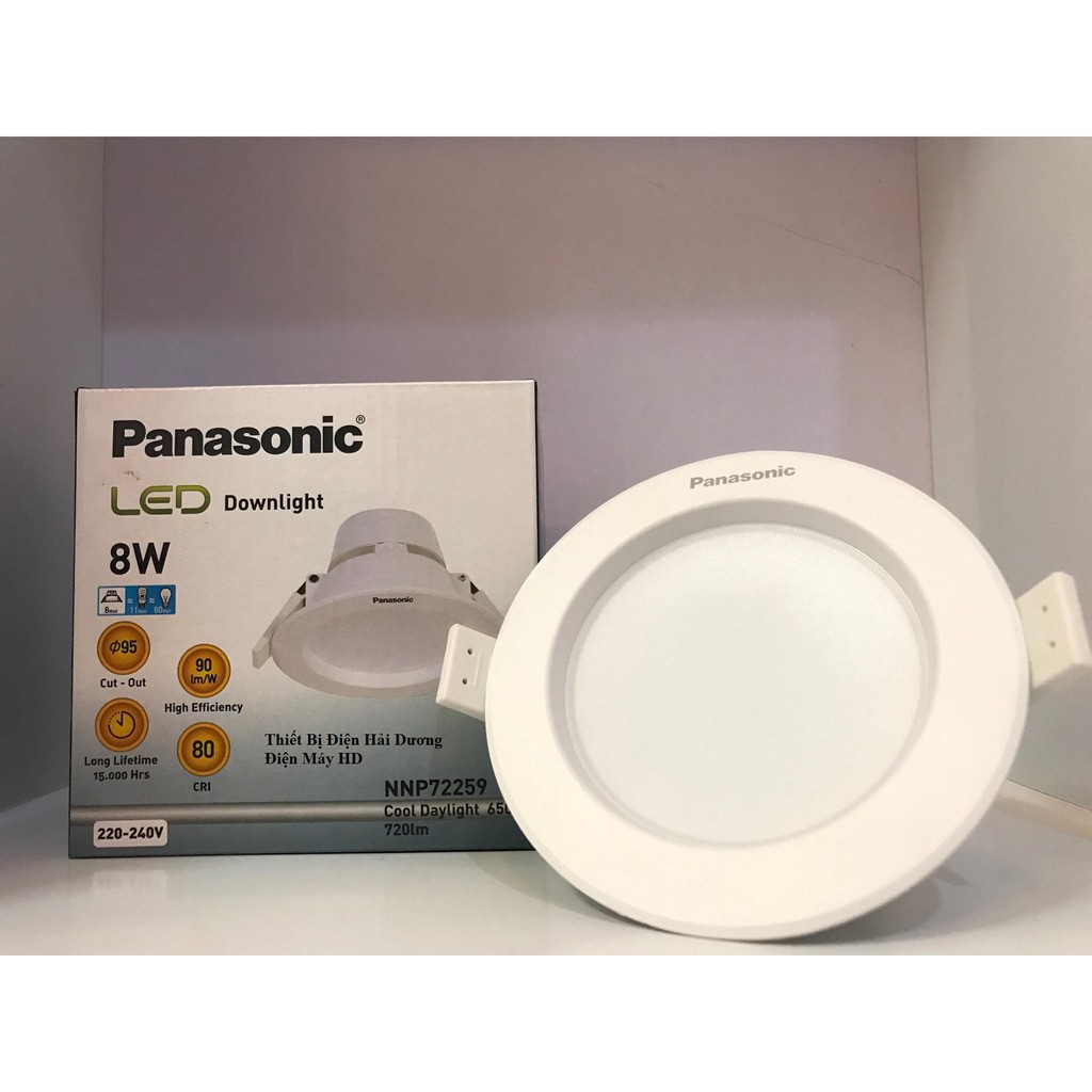 Đèn LED âm trần Panasonic 8W, lỗ khoét 90mm