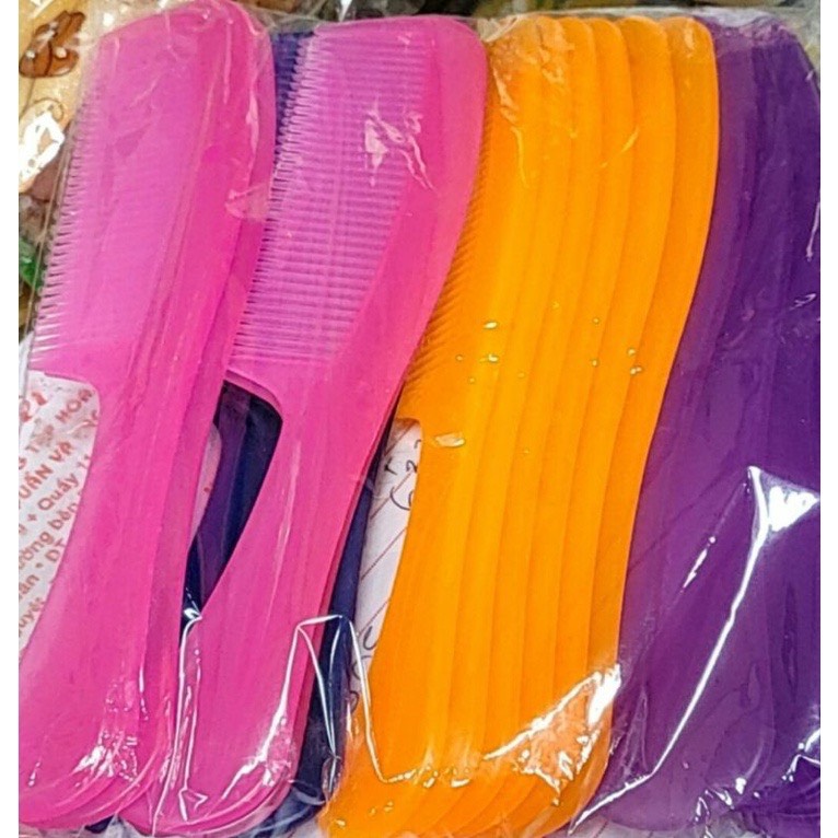 Lược nhựa 2 răng tiện dụng, 4 Màu