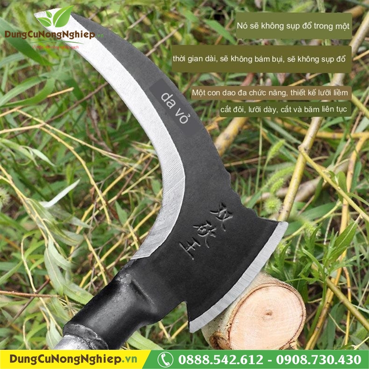 Liềm phát cỏ Lưỡi Đa Năng Cắt Cây luôn cán 58cm