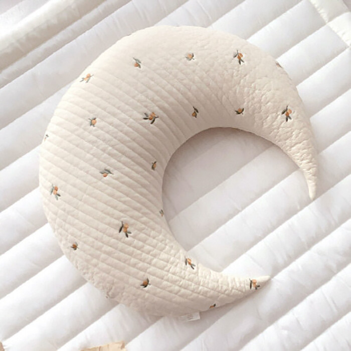 Gối Chăm Sóc Trẻ Sơ Sinh Đa Năng Gối Ngủ Em Bé-Gối Mặt Trăng Bằng Cotton Có Thể Tháo Rời Đệm Sofa Trang Trí Nội Thất