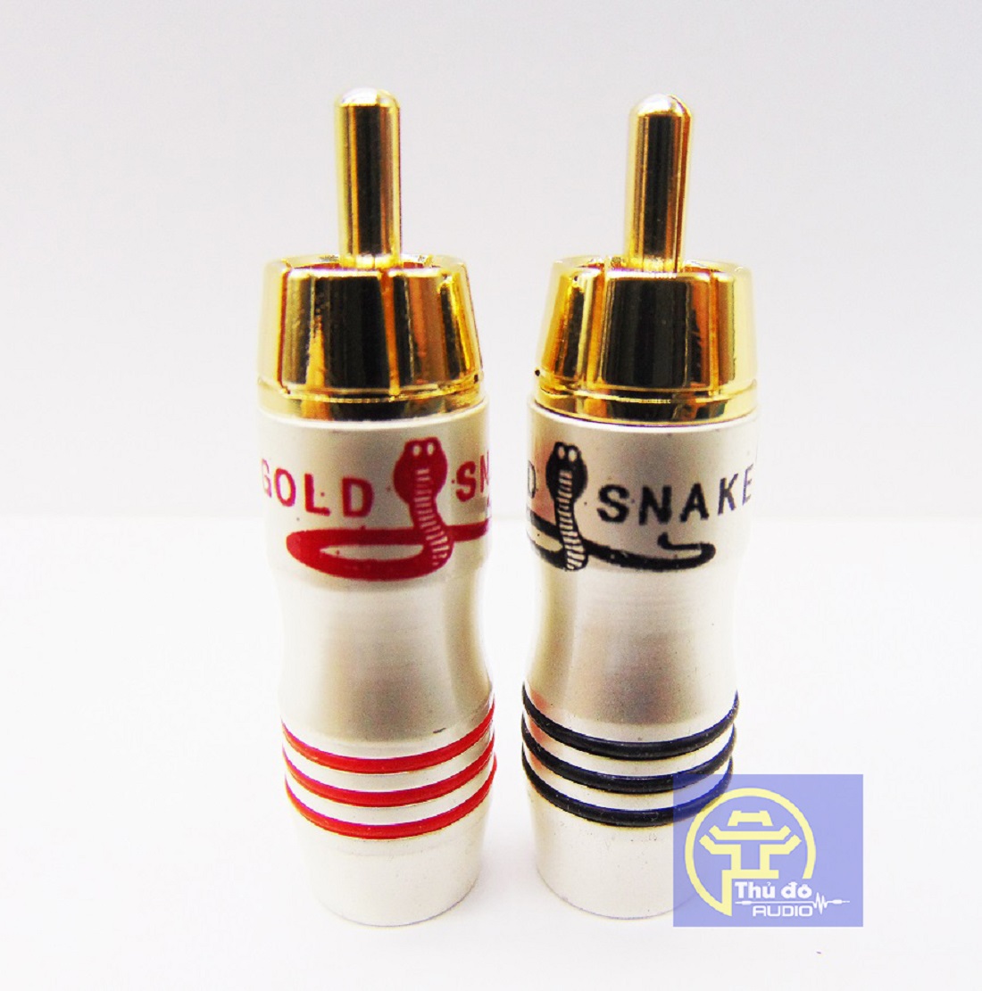 Bộ 4 Jack AV / Jack hoa sen / Jack bông sen Gold Snake (đen- đỏ)