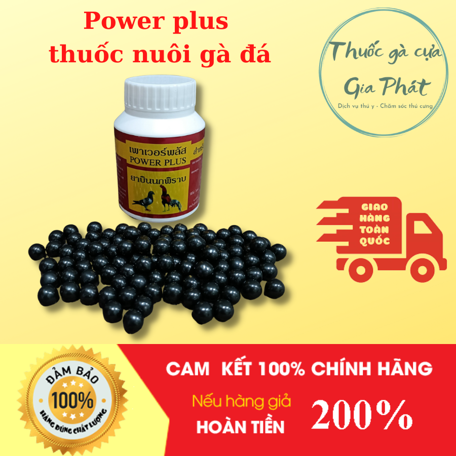 POWER PLUS (lọ 100 viên) Thuốc nuôi gà tơ , gà đá cao cấp Thái lan