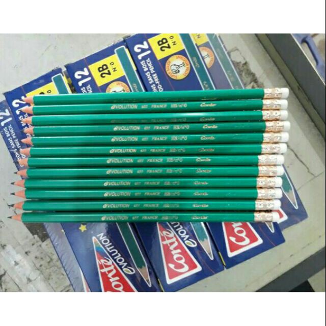 12 cây bút chì 2B xanh, viết chì xanh