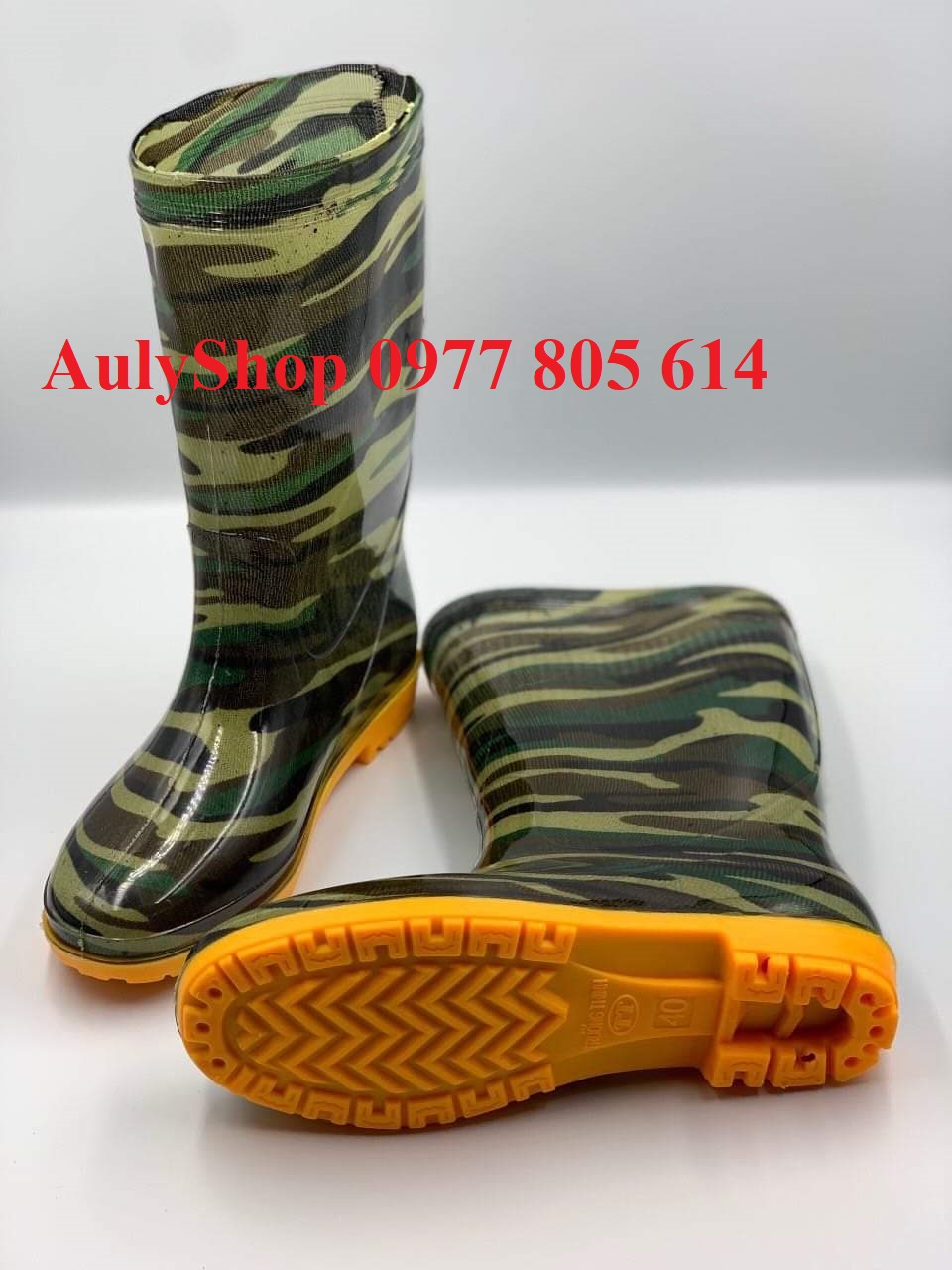Ủng rằn ri đế vàng cứng size 39-43, ủng lao động đế cứng