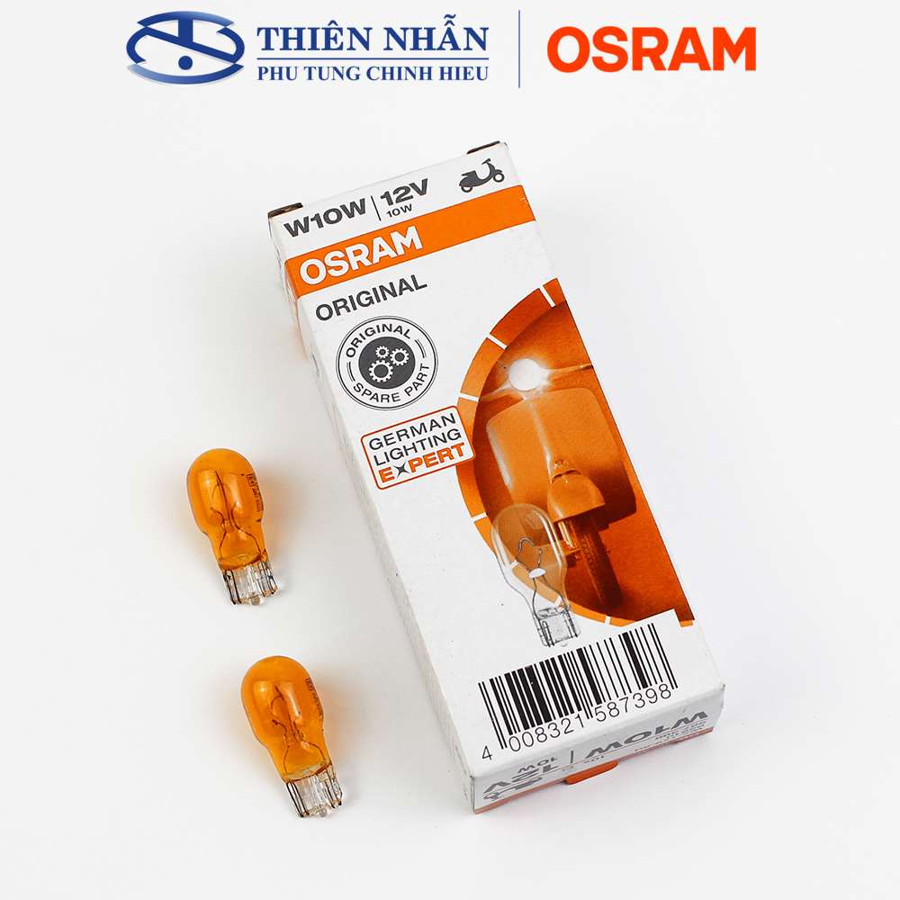 Bóng đèn Halogen OSRAM T13 xi nhan vàng nhiều dòng xe máy Wave, Dream, Future,..(92910A)