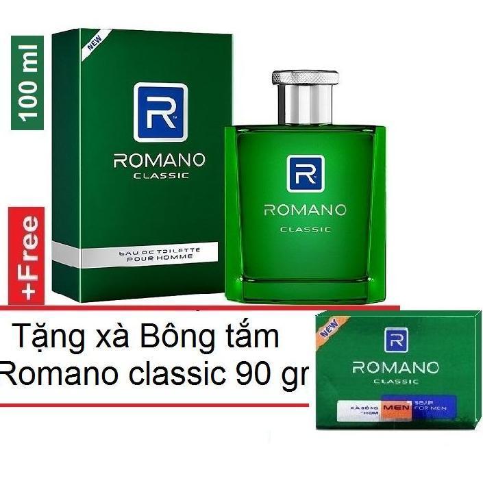 Nước Hoa cao cấp Romano Classic 100ml +Tặng kèm xà bông tắm Classic 90grNước Hoa cao cấp Romano Classic 100ml +Tặng kèm xà bông tắm Classic 90gr
