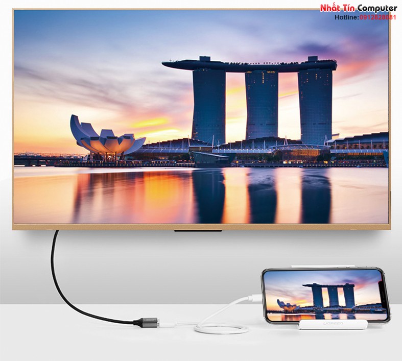 Cáp chuyển đổi USB Micro, Lightning, Type-C sang HDMI Ugreen 50291 Chính Hãng
