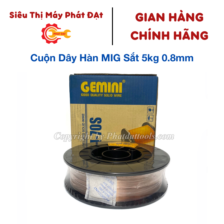 Cuộn dây hàn Mig 5kg dùng khí GEMINI GM-70S-Chính hãng Kim Tín