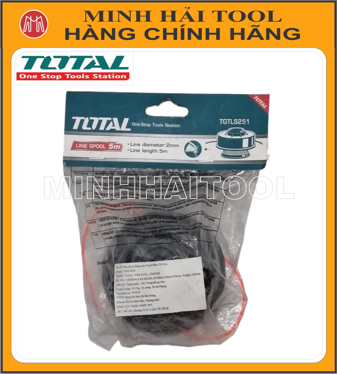 TOTAL - Đĩa cắt cỏ bằng cước (TGTLS251). Chiều dài dây 5m