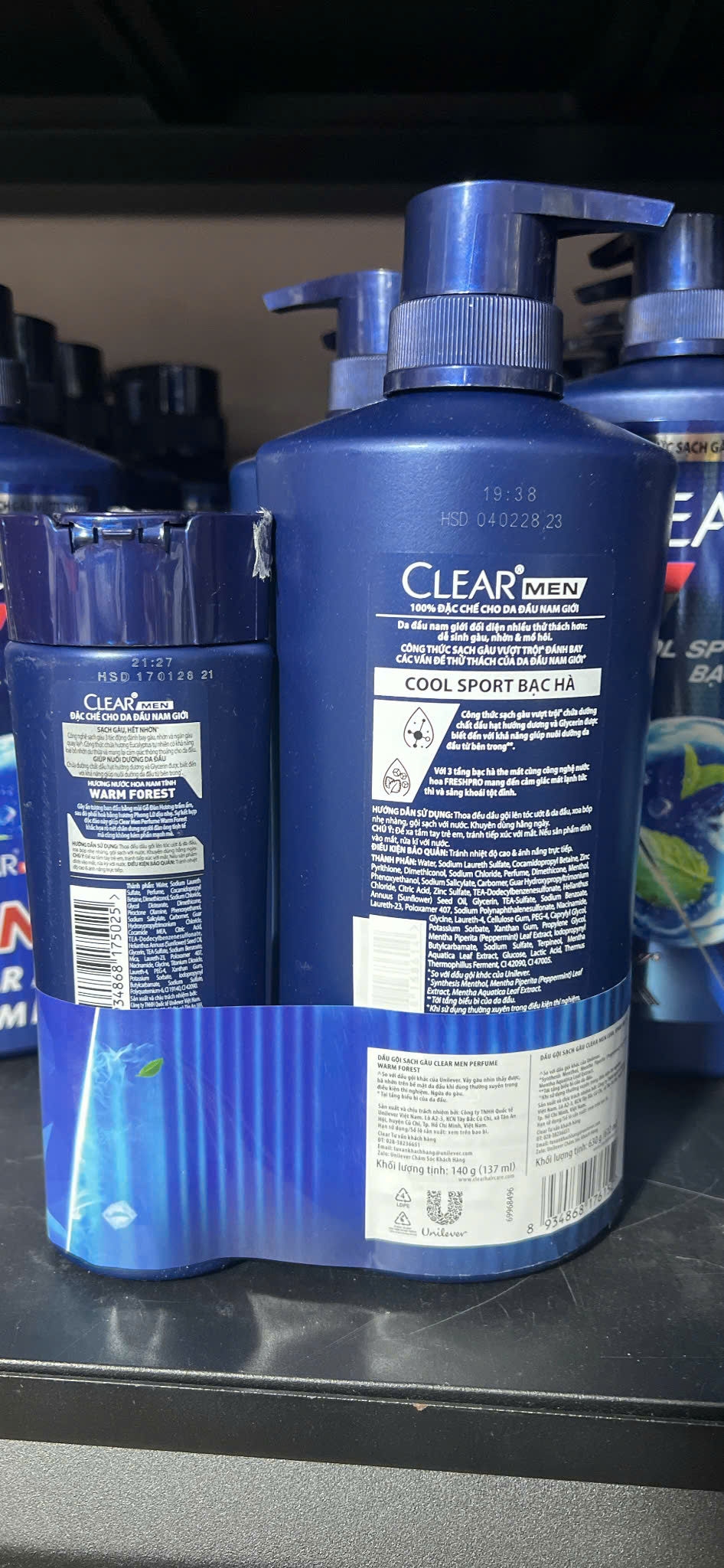 Dầu gội Clear Men bạc hà mát lạnh chai 650gr