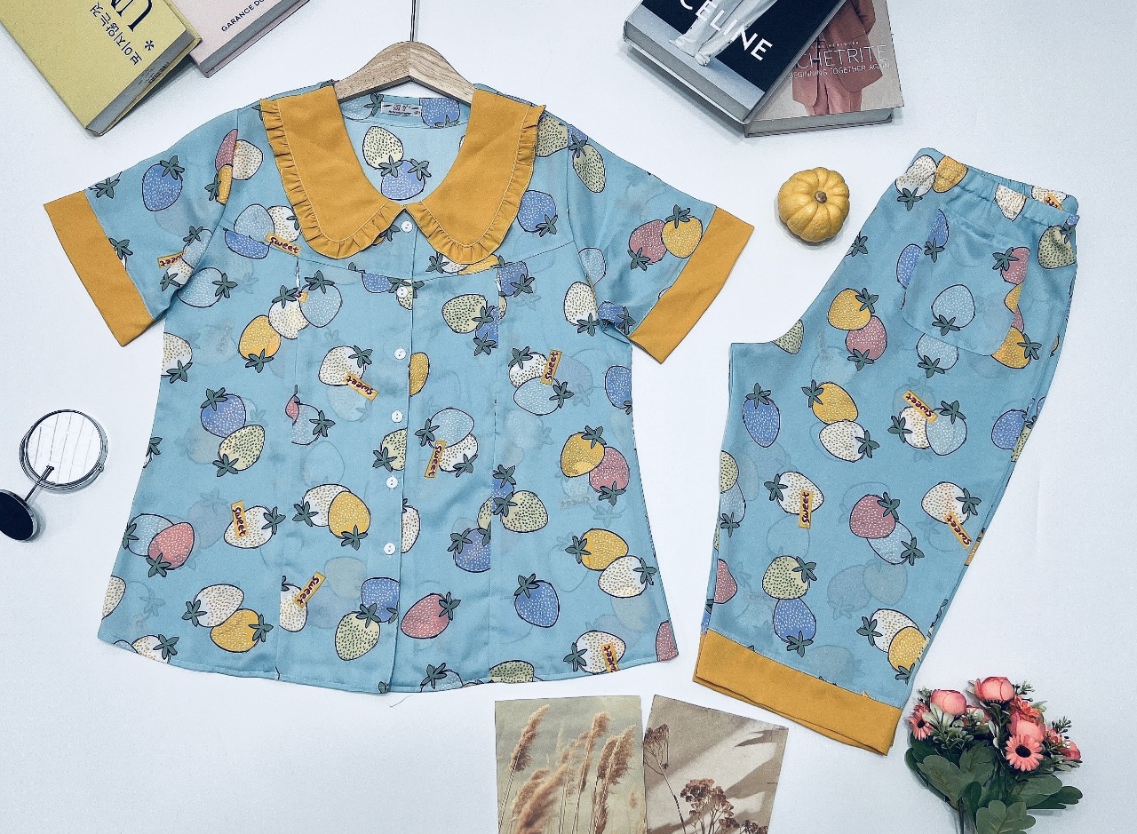 [HANNA] Đồ Bộ Bầu Lửng Mặc Nhà free Size 40-70kg Có Khóa Cho Bé ty Vải Lụa Mango Cao Cấp Co Dãn Mát Lưng Thun Điều Chỉnh
