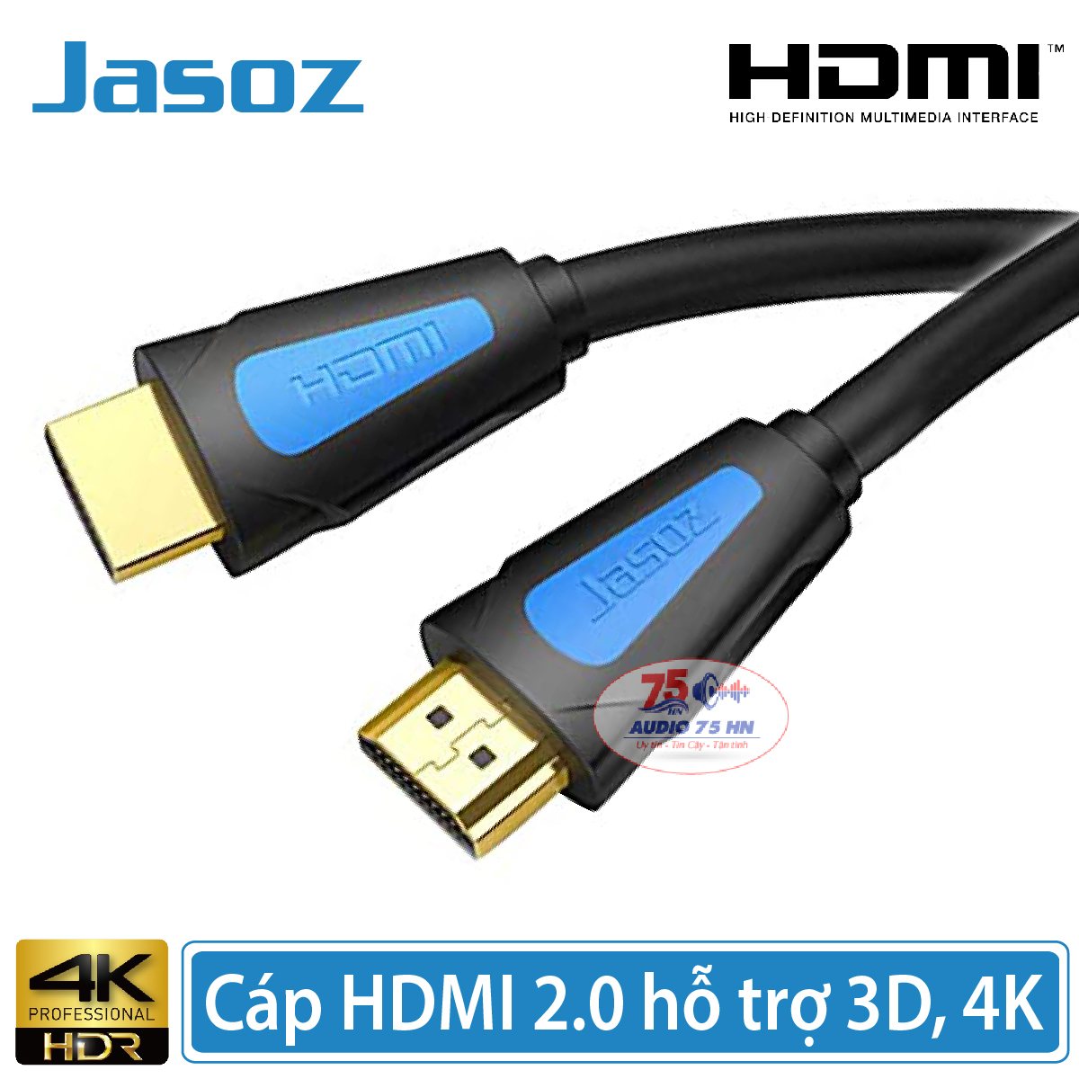 [Lõi Đồng 4K]CÁP HDMI Jasoz lõi đồng HDTV 4K*2K (19+1)-Dây HDMI FULL HD 1080p