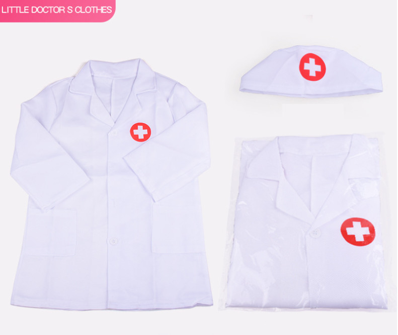 Bộ áo bác sĩ kèm nón mũ cao cấp màu trắng và hồng cho bé trai và bé gái - Đồ chơi bác sĩ cao cấp cho bé yêu tập làm bác sĩ