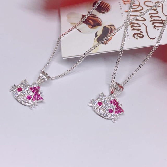 Dây chuyền bạc cho bé gái mặt kitty mẫu mới siêu đẹp-JQN gian hàng chính hãng cam kết Bạc chuẩn, Chất lượng không lo đen xỉn