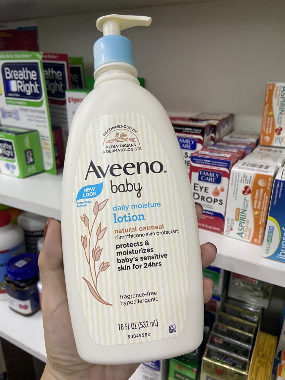 Kem dưỡng thể Aveeno Baby Daily Moisture Lotion 532ml