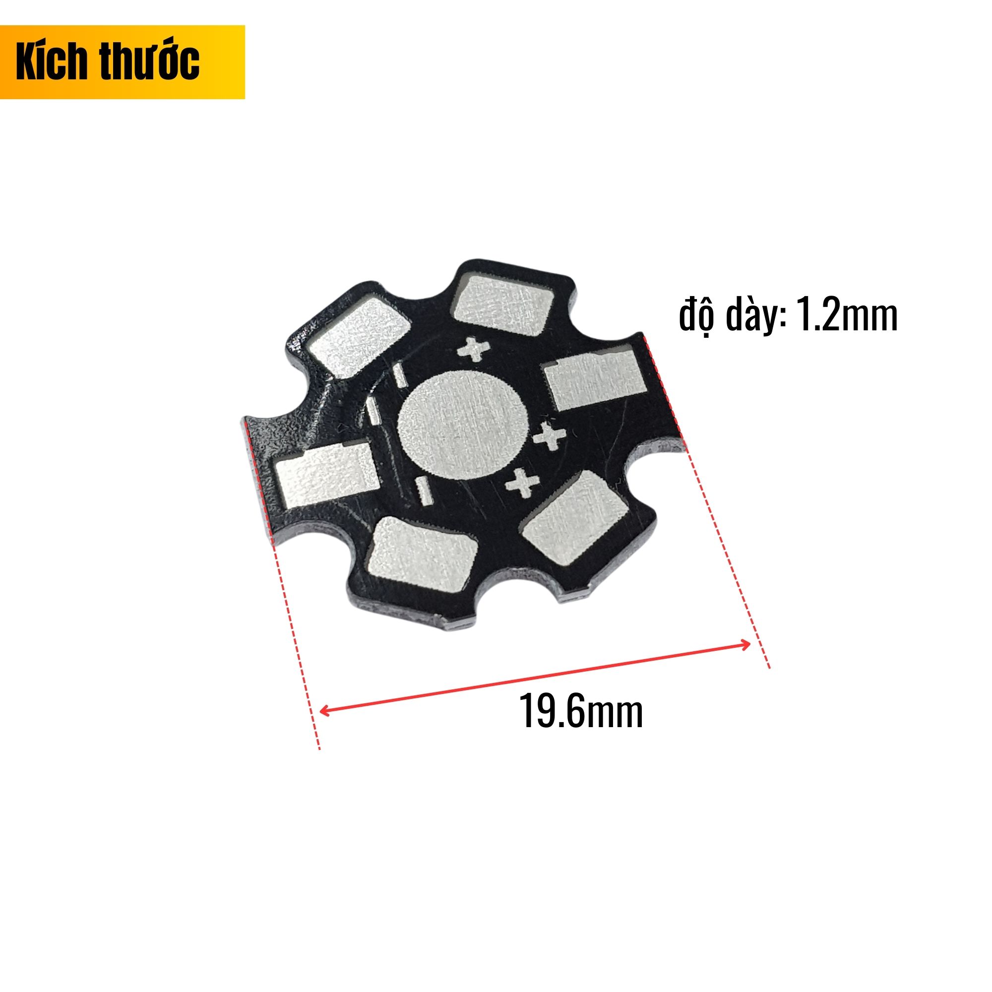 Combo 10 Đế ra chân chip LED 1W/3W/5W, nhôm tản nhiệt led 1W/3W