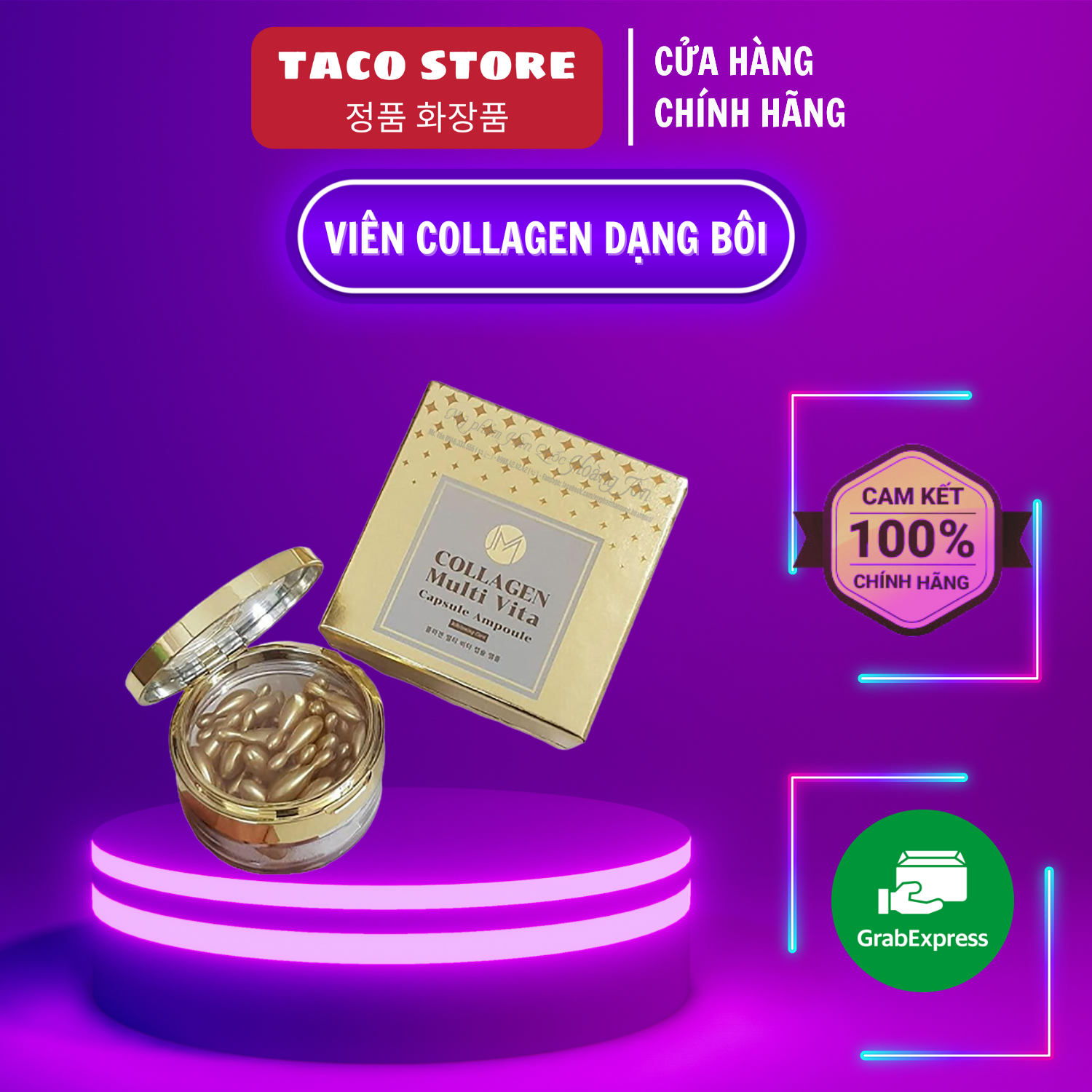 Viên bôi đẹp da collagen tươi ammud Hàn Quốc hộp 38v