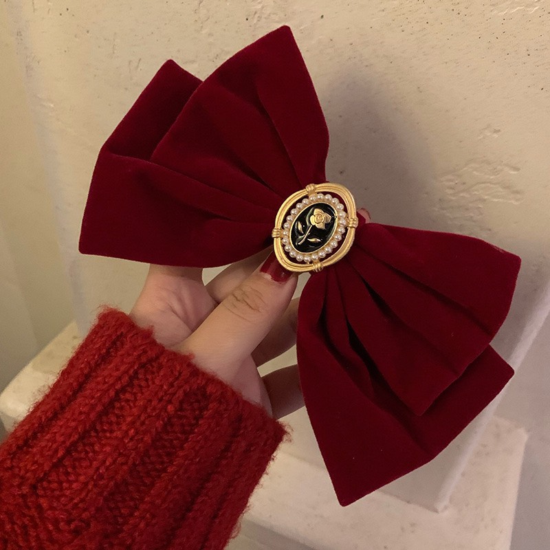 🎀 𝑭𝑹𝑬𝑬𝑺𝑯𝑰𝑷 🎀 Kẹp Tóc Nơ Vải Nhung Phong Cách Hàn Quốc